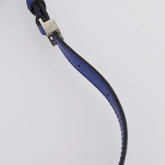 FENDI Petite 2Jours Hand Bag Leather 2way Blue Silver Auth BA6607 - Picture 9 of 16